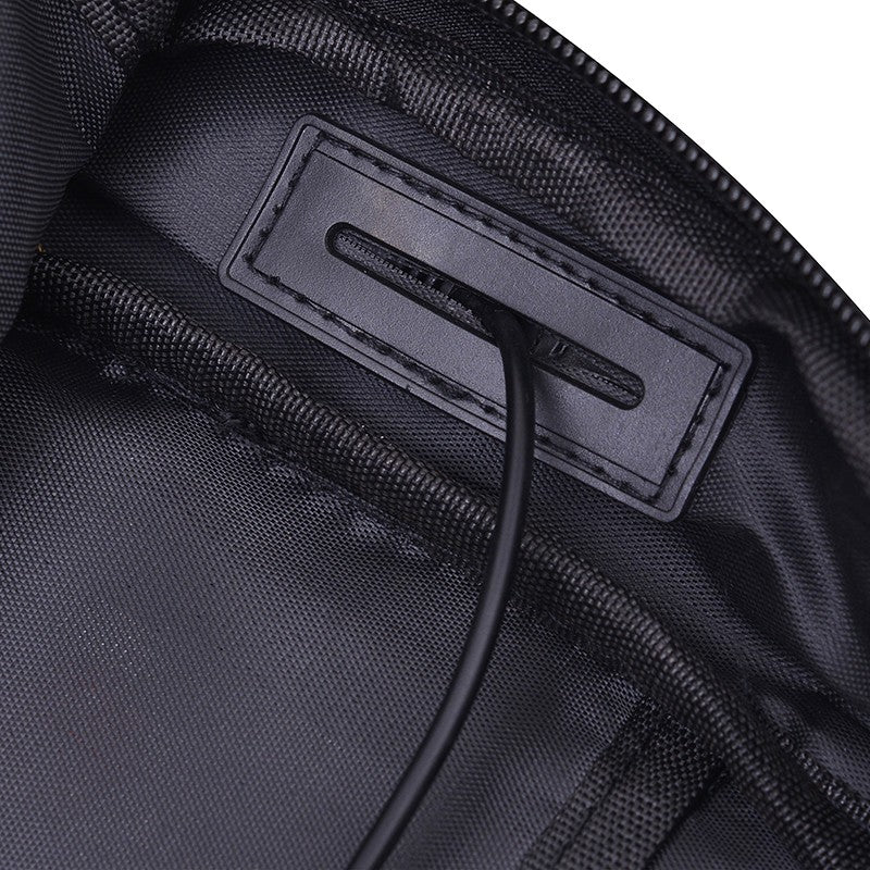 Men's Anti-Theft Crossbody Bag USB Charging Port Travel Chest Bag Waterproof Shoulder Messenger Bag for Outdoor Sports