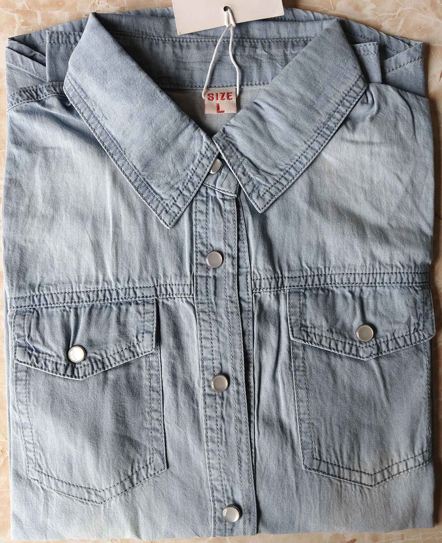 Women Blouse Denim Long Sleeve Spring Clothes Blue Lapel Shirt Blusas Mujer De Moda