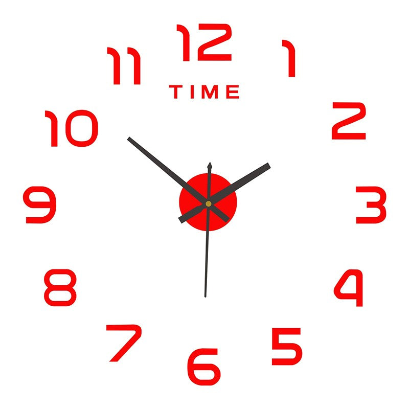 Creative 3D Acrylic Digital Wall Clock Roman Numerals Design Mirror Wall Clock Large Round Wall Clock DIY Self Adhesive Clocks