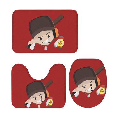 Team Fortress 2 TF2 3 Pcs Bath Mat Bathroom Set Toilet Lid Cover Home Decor Non-Slip Carpet Floor Rug