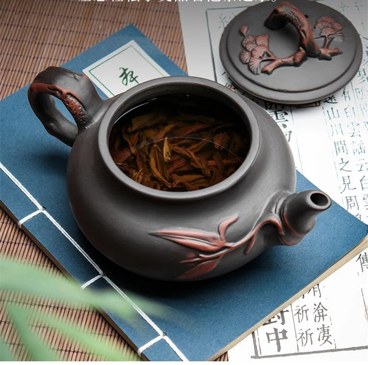 Conjunto de Bule e Xícaras de Chá Yixing em Argila Roxa, Grande Capacidade, Bule de Ameixeira em Argila, Conjunto de Chá Kung Fu