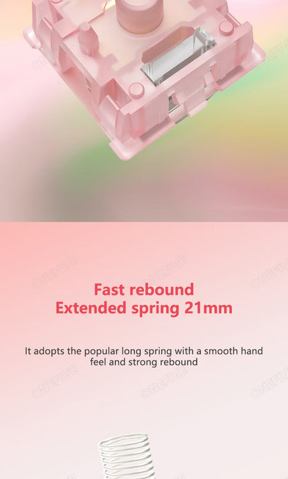 Outemu Silent Peach V3 Switch Lubrificado Silent Lemon V3 Switches Teclado Mecânico Linear Tátil 5 Pinos Hot-swap PA66 Pré-Lubrificado POM