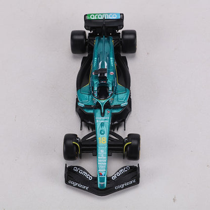 Burago 1:43 MR25 Aston Martin F1 Carro de Corrida Nº 18 Carro Modelo em Liga
