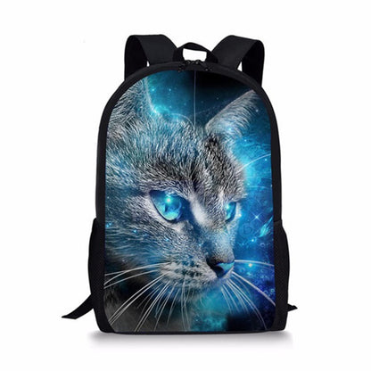 Mochilas de cadernos populares de gato da moda Mochilas escolares para alunos Mochilas para laptop de meninos/meninas à prova d'água de Oxford com estampa 3D