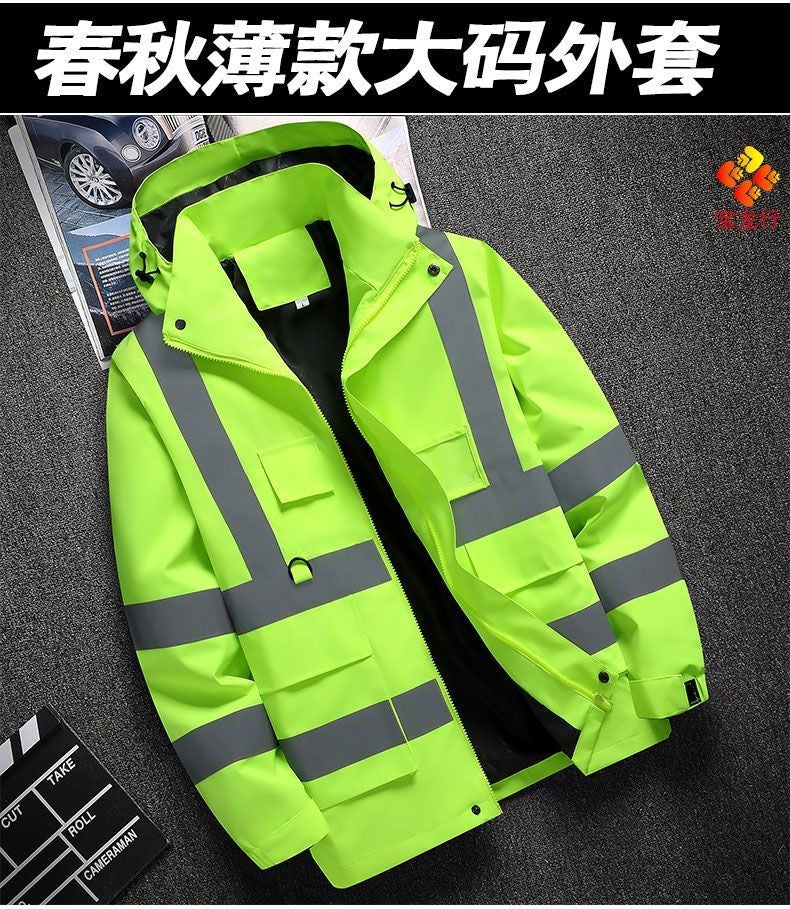 Jaqueta masculina de trabalho, roupa para construção civil, roupa de construção, roupa para trabalho ao ar livre, corta-vento, impermeável, faixa refletiva