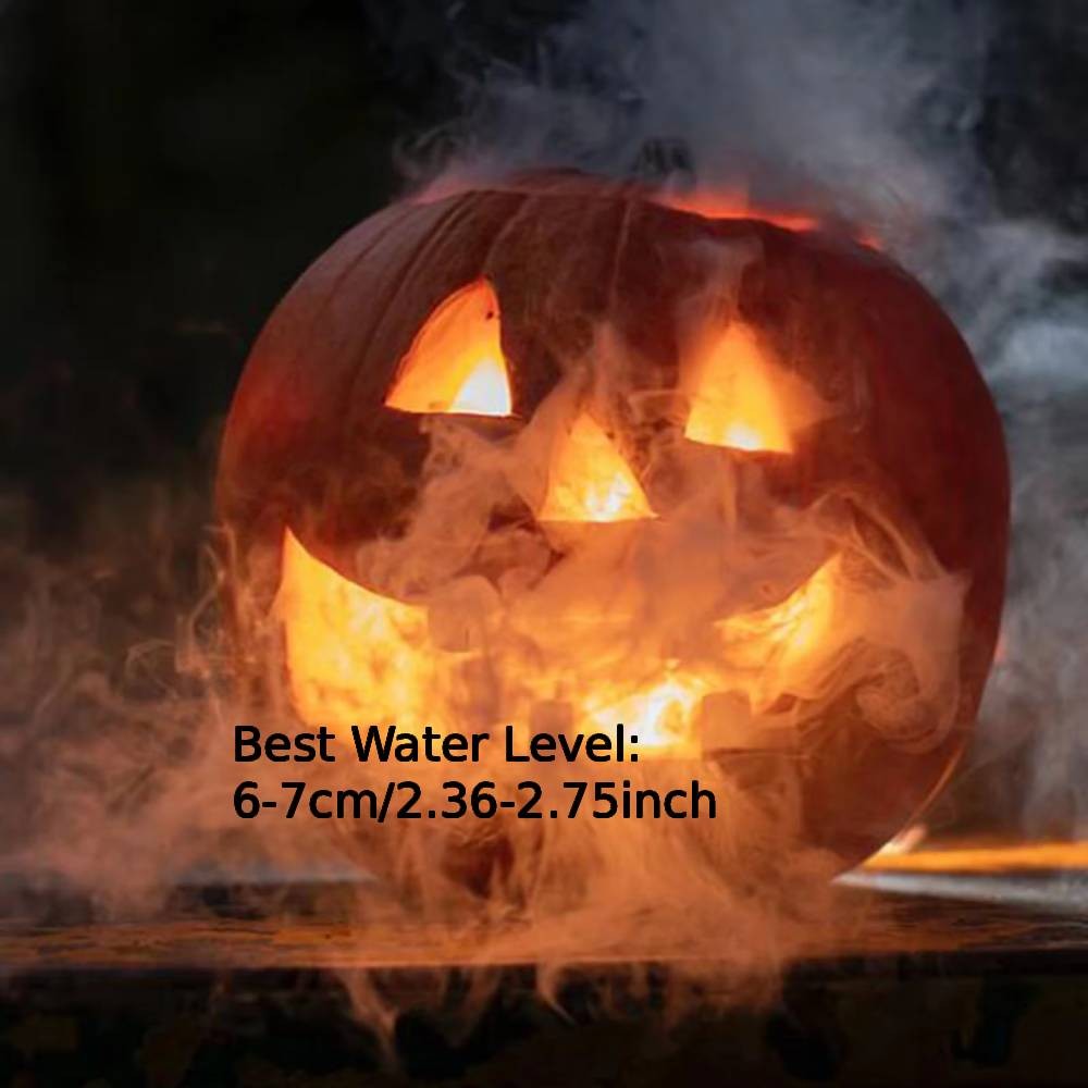 Ultrasonic Mist Maker Fogger Halloween Atomizer LED Pumpkin Light Water Fountain Pond Fog Machine for Halloween Party Decoration