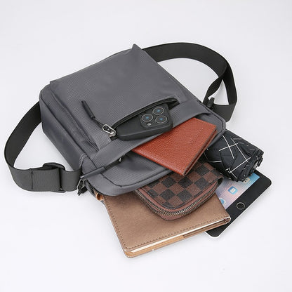 Men's Multifunctional Shoulder Bag Water-Resistant Briefcase Durable Oxford Cloth Business Tote with Multiple Compartments