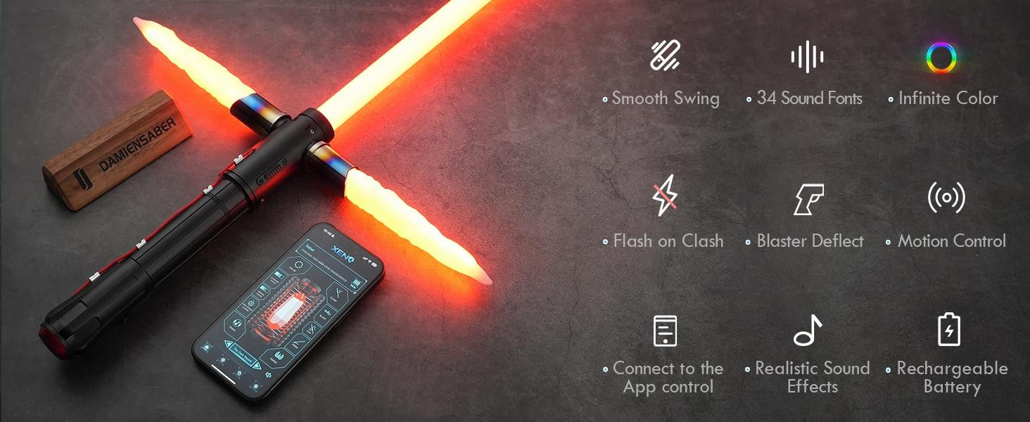 DAMIENSABER Kylo Ren SE Lightsaber Crossguard Lightsaber