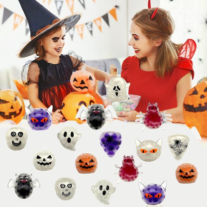 6/12 Pcs Fun Halloween Bead Ball Pinch Fun Children’s Birthday Party Gift Halloween Gift Decoration School Kindergarten Reward