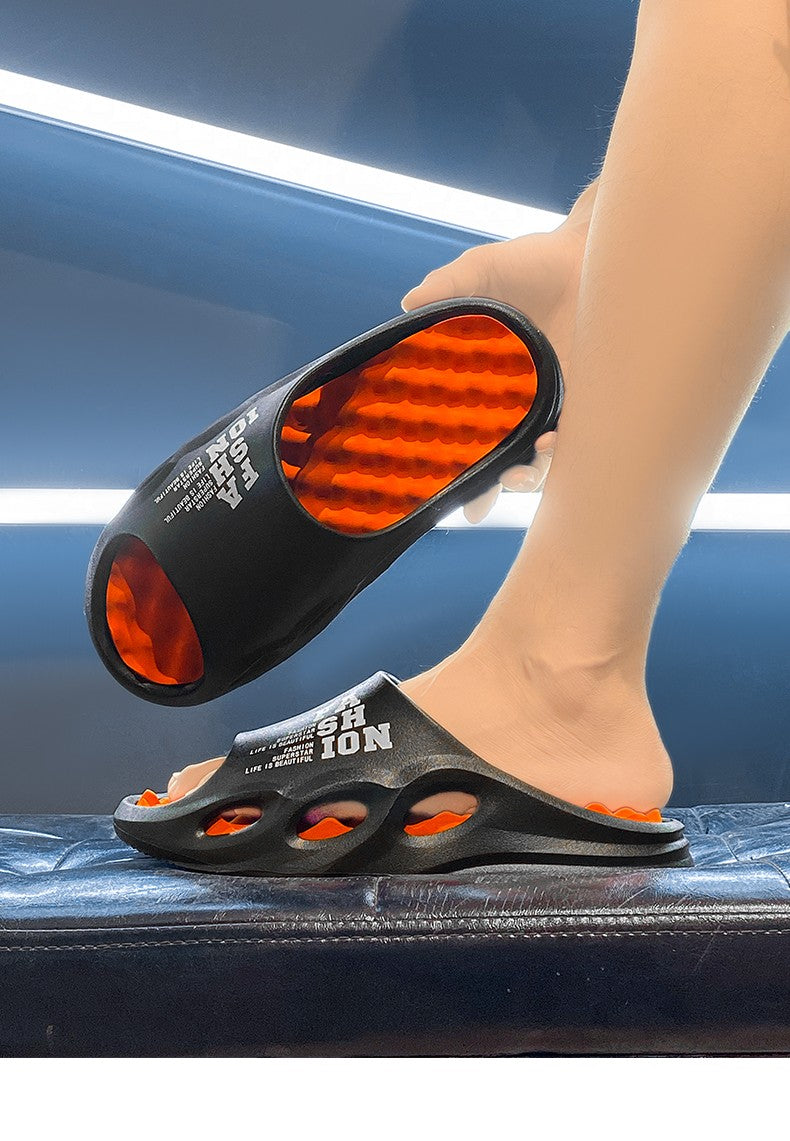 Men Fashion Massage Slippers Indoor/Outdoor Sandals Beach Flip Flop Thick Sole Male Slides Summer Non-Slip Men Shower Slippers