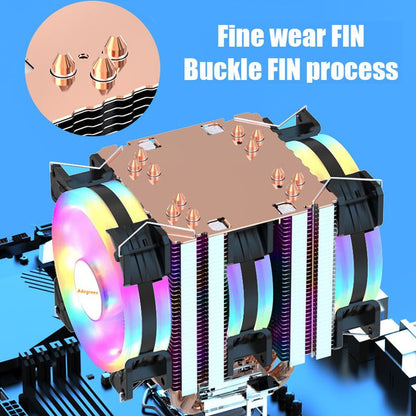 6 Heat Pipes ARGB CPU Air Cooler 4 Pin PWM Quiet CPU Cooling Fan for Intel LGA 1700 2011 1200 1156 X79 X99 AM3 AM4 PC Radiator