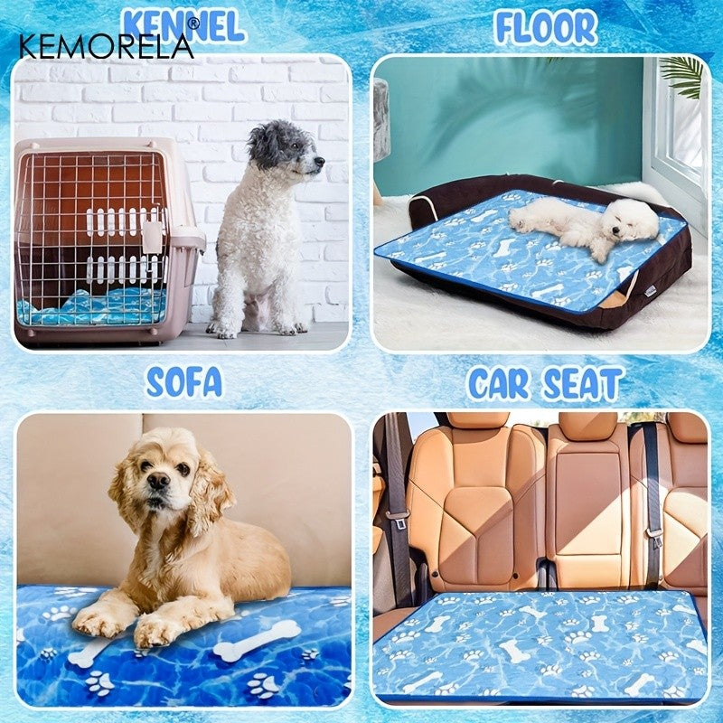 KEMORELA Almofada de Resfriamento para Cães Grandes Tapete Gelado de Seda que se Autorresfria, Lavável, Almofada de Resfriamento Confortável para Cães e Gatos no Verão
