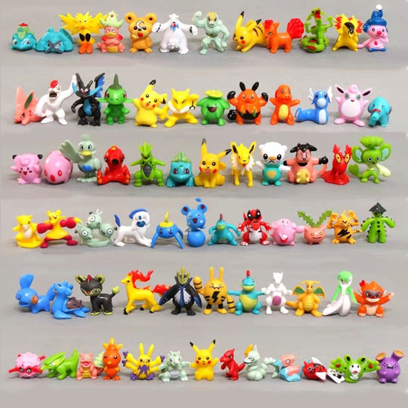 Anime Pokémon Figuras Caixa Surpresa Pikachu com Cartão Brinquedo Natal Halloween Bonecos de PVC Pingente para Presentes Infantis