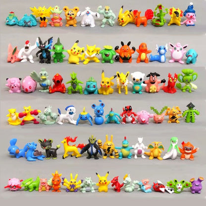 Anime Pokémon Figuras Caixa Surpresa Pikachu com Cartão Brinquedo Natal Halloween Bonecos de PVC Pingente para Presentes Infantis