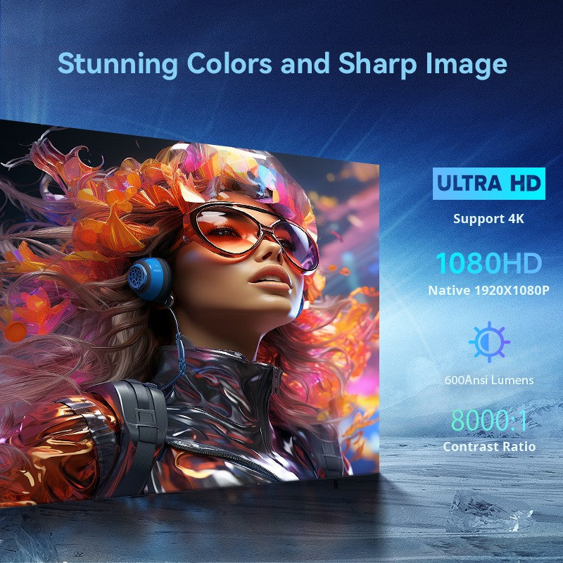 Projetor DITONG X3 Plus HD nativo 1080P suporte 4K Android projetor Foco automático LED Vídeo Home theater mini Projeção de filme