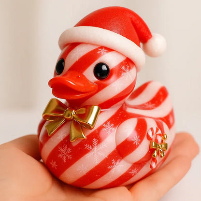 Creative Christmas Cute Duck Ornaments Xmas Festive Home Party Decoration Resin Lovely Gift For Home Office Tabletop Ornament