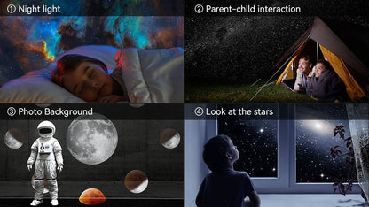 Projetor de Luz Noturna Galáxia Rotativa 360° Abajur Planetário Céu Estrelado Presente de Natal Perfeito para Quarto Infantil Decoração de Feriado