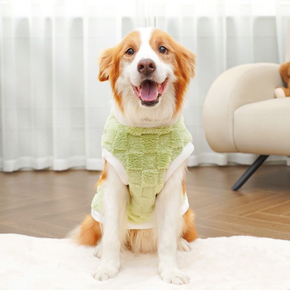 Roupas para cães de estimação casaco de outono e inverno moletom quente de lã polar colete dourado para cães de médio e grande porte suprimentos de vestuário