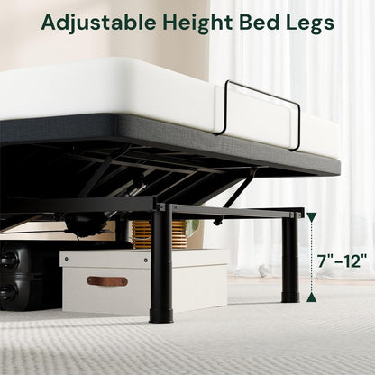 Adjustable Bed Frame, Wired Remote Control, Independent Head and Foot Incline, Electric Bed Frame Base, Adjustable Bed Leg