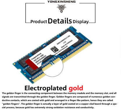 Memória DDR3 2GB 4GB 1066MHZ 1333MHZ RAM PC3-8500S 10600S 1.5V 204 pinos Memória RAM para Notebook Laptop PC3-12800S DDR3 8GB 1600MHZ RAM