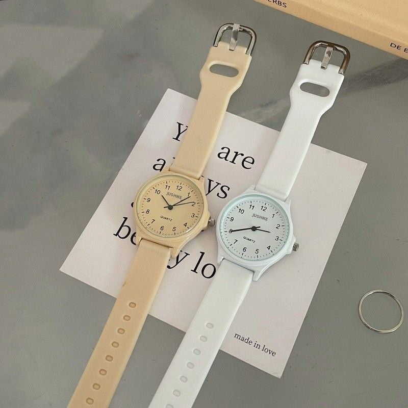 Fashion Silicone Strap Wristwatch Multi-color Student Quartz Watch Casual Adjustable Quartz Clock