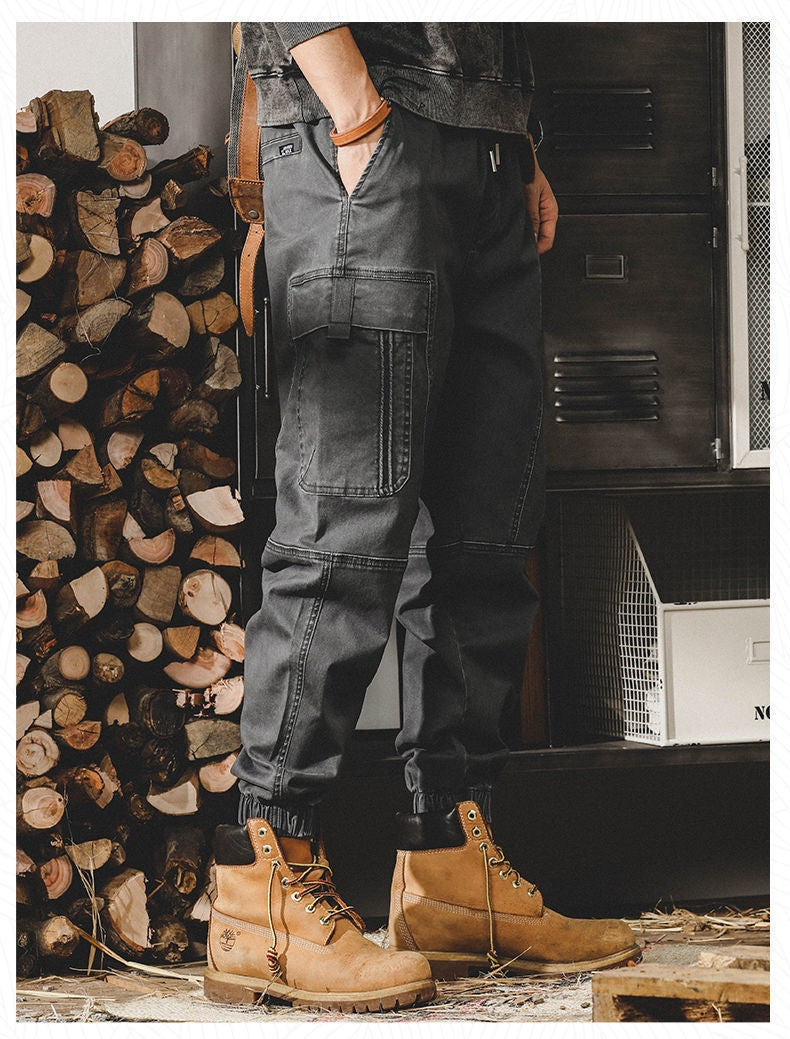 Calça Cargo Masculina ARENS Techwear Preta Calça Cargo Masculina Vintage Japonesa Streetwear Hip Hop Bolsos Estilo Safari Casual Solta