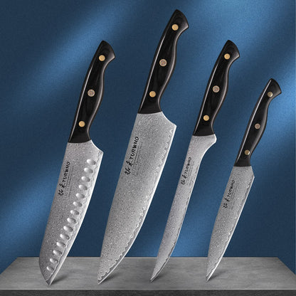 TURWHO 1-6PCS Kitchen Knives Set Japanese 67 Layer Damascus Steel Chef Knife PRO VG10 Santoku Bread Boning Utility Paring Knives