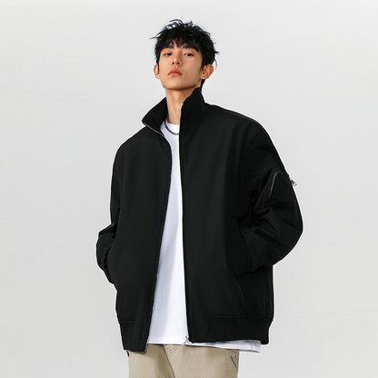 American Aviator Jackets Autumn and Winter New Men's Cleanfit Short Workwear Jacket Stand-up Collar Multi-pocket Large Size Tops