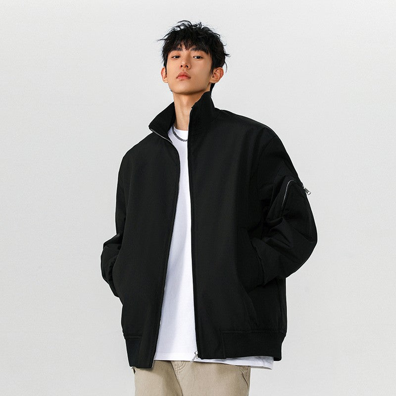 American Aviator Jackets Autumn and Winter New Men's Cleanfit Short Workwear Jacket Stand-up Collar Multi-pocket Large Size Tops