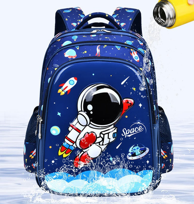 Bolsa de ombro infantil, desenho animado 3D estereoscópico, mochila escolar de astronauta, mochila infantil impermeável, sonho de menino, ensino fundamental