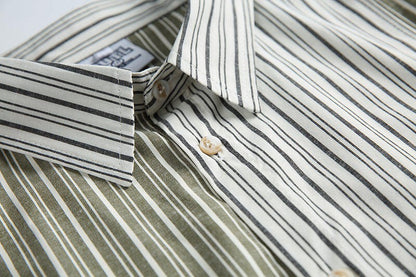 Stripe Splice Shirt Men Japnese Streetwear Fashion Loose Casual Long Sleeve Shirts Cityboy Oversize Cargo Shirts Blouses