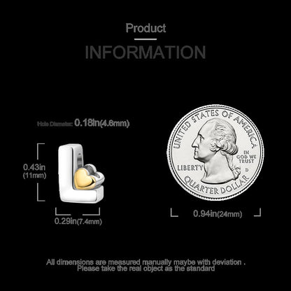 Fit Original Bangle Bracelet DIY A-Z Alphabet Charms Bead 925 Sterling Silver CZ Zircon LOVE Letter Dangle Pendant Jewelry Gift