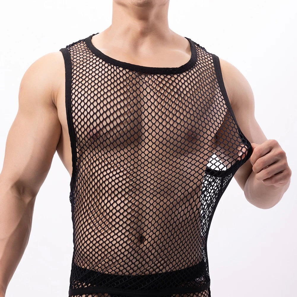 BRAVE PERSON Fashion Men Clothing Bodybuilding Gym Tank Tops Sleeveless Mesh Undershirt Fitness Workout Vest