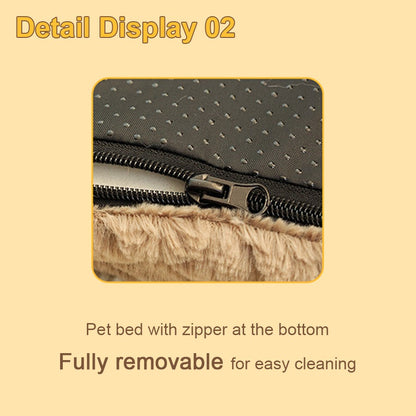 Cama para Animais de Estimação de Pelúcia Curta Removível e Lavável, Cama para Cães de Alta Elasticidade que Não Deforma, Adequada para Cães e Gatos de Pequeno e Médio Porte