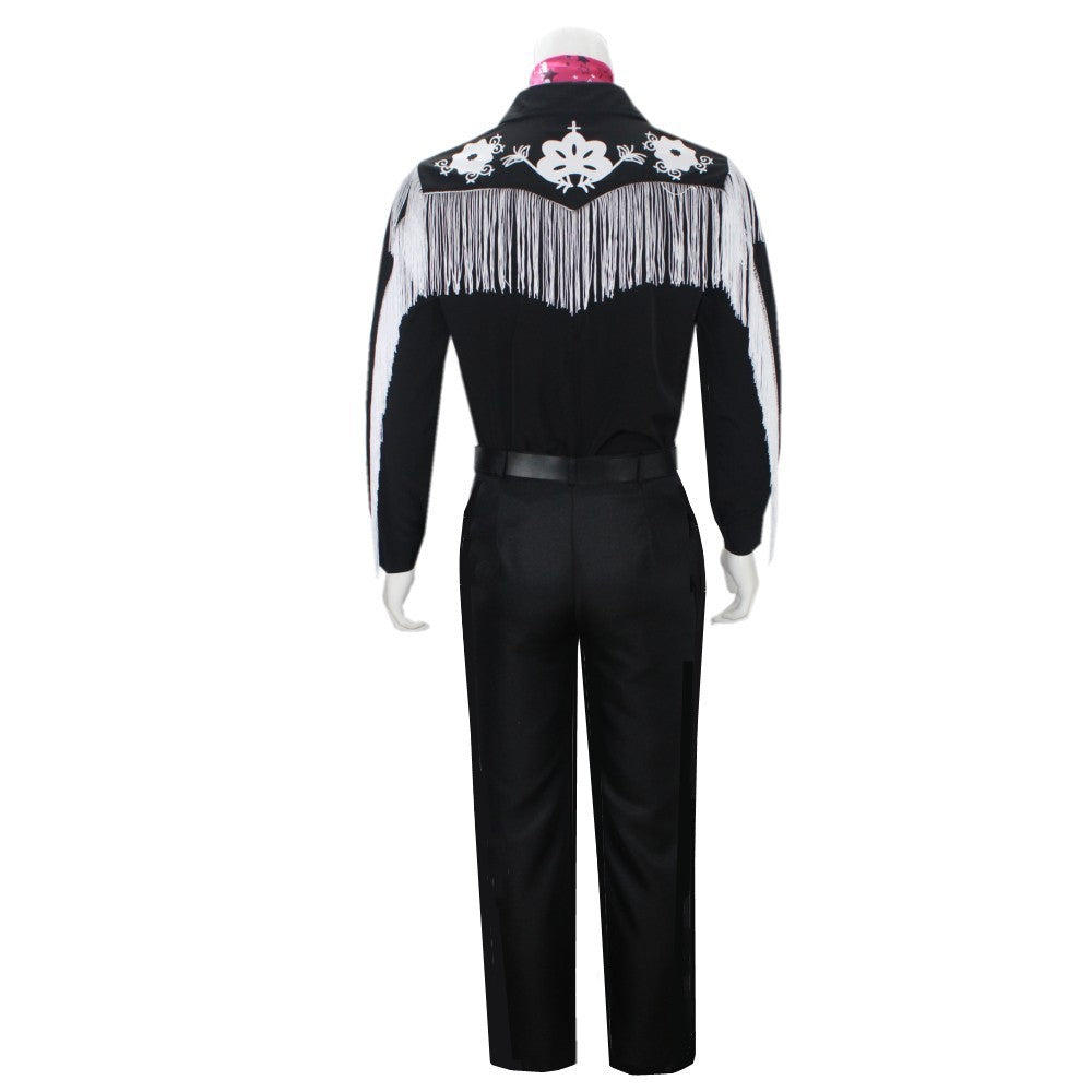 Costume De Cosplay Du Film Ken Pour Adulte, T-shirt Noir, Écharpe Rose, Ensemble Complet, Princesse, Ixde Carnaval D'Halloween