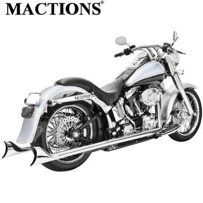 Motorcycle Chrome Dual Exhaust System For Harley Softail Breakout FXSB 2013-2016 Fatboy FLSTF 2005-2017 Night Train FXSTB 07-09
