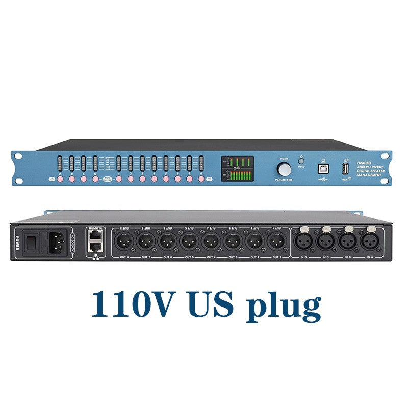 DP48X Processador de Áudio Digital Profissional 4 Entradas 8 Saídas Processador Drive Rack com RIR DEQ Sistema de Gerenciamento de Alto-falantes 192KHZ