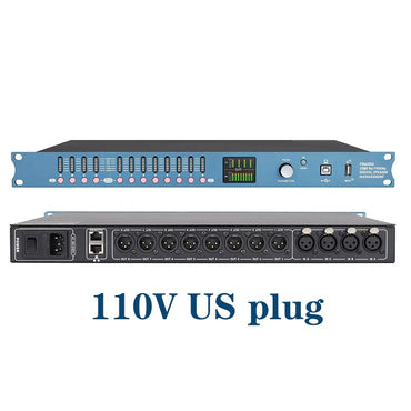 DP48X Processador de Áudio Digital Profissional 4 Entradas 8 Saídas Processador Drive Rack com RIR DEQ Sistema de Gerenciamento de Alto-falantes 192KHZ