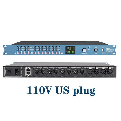 DP48X Processador de Áudio Digital Profissional 4 Entradas 8 Saídas Processador Drive Rack com RIR DEQ Sistema de Gerenciamento de Alto-falantes 192KHZ