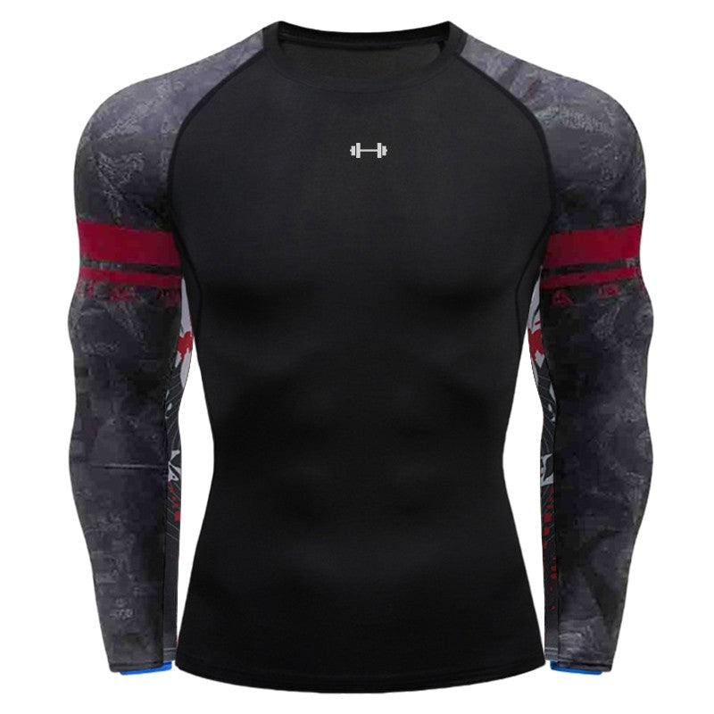 Gym Compression Dry Fit Men's Long Sleeves Fitness T-shirt Spring And Autumn Outdoor Sports Running Tees Sportswear Tops T-shirt