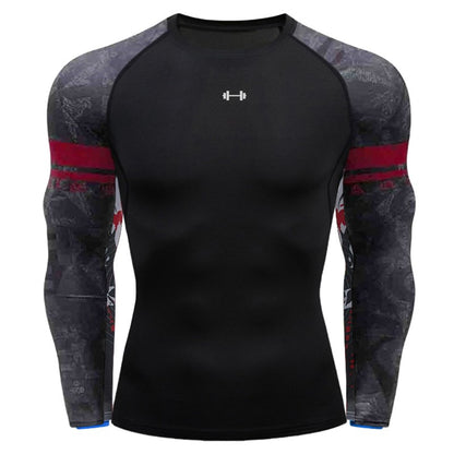 Gym Compression Dry Fit Men's Long Sleeves Fitness T-shirt Spring And Autumn Outdoor Sports Running Tees Sportswear Tops T-shirt