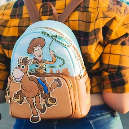 Mini Mochila Disney Loungefly Pixar Toy Story Woody Mochila Escolar Primária Bolsa de Viagem Infantil Fofa Presente de Natal