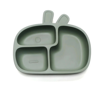 Silicone Baby Dinner Plate Food Grade Baby Supplement Bowl Set Children's Divided Dinner Plate Suction Cup One Piece