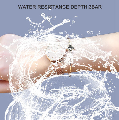 Hannah Martin Women Watch Japan Quartz Movement Simple Waterproof Rose Gold Stainless Steel Mesh Ladies watch relogio feminino