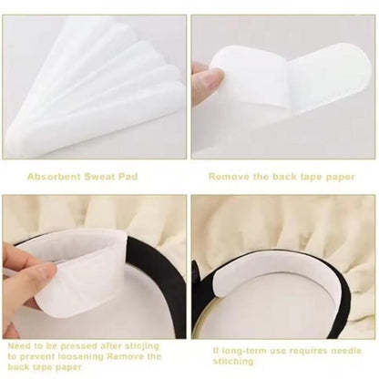10/100pcs Hat Sweat Absorber Stickers Women Men Cotton Anti-dirt Sports Belt Cap Rim Invisible White Tape Hat Reducer Liner Pad