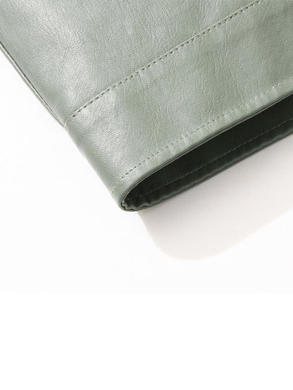 Men's Large Leather Jacket Fashion Collar PU Leather Motorcycle Slimming Cycling Coat New Men Waterproof Leather Jacket