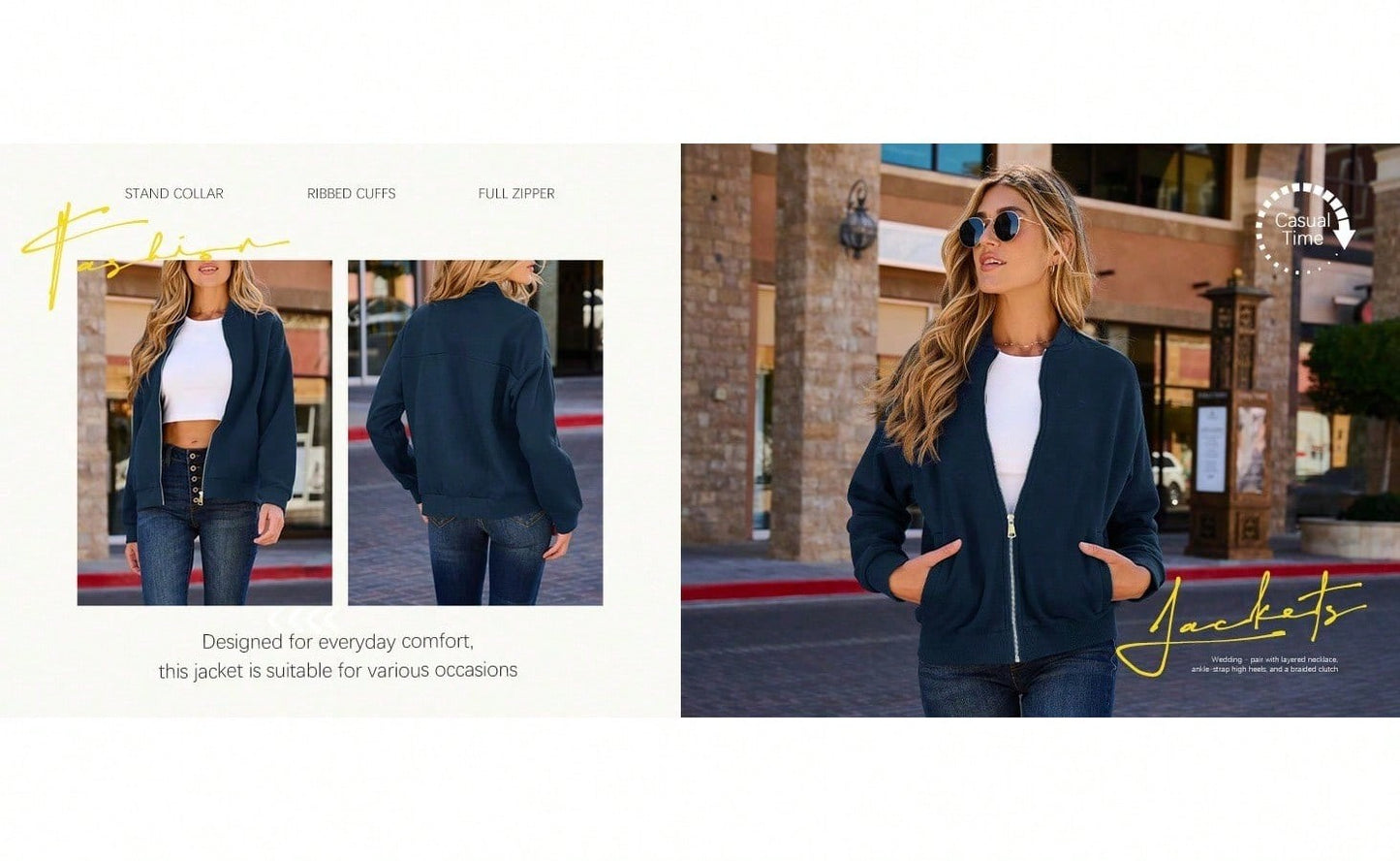 Fisoew women's Quilted Zip Up Jacket Oversized Long Sleeve Party Coat Warm Slim Fit