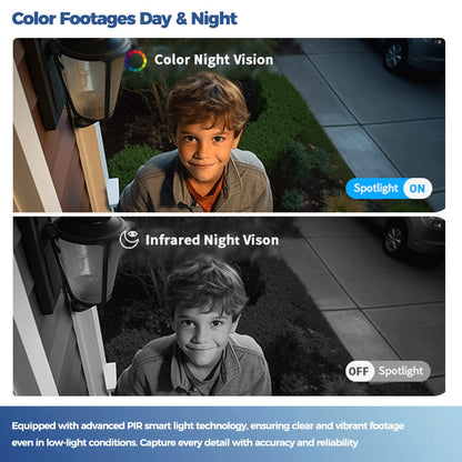 ALEVIO 2.5K Outdoor Solar Camera Wireless Cam WIFI Ultra Standby Time PIR Motion Light Color Night Vision AI Detect Battery Cam