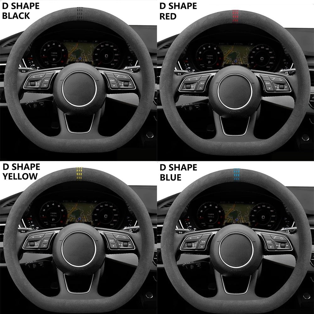 Capas para Volante de Carro Couro Bovino Camurça Capa de Volante Universal 37-38cm Respirável Acessórios para Carro
