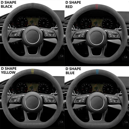 Capas para Volante de Carro Couro Bovino Camurça Capa de Volante Universal 37-38cm Respirável Acessórios para Carro